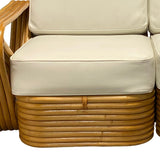 Frankl Style Four-Strand Square Pretzel Rattan Sectional Settee