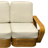 Frankl Style Four-Strand Square Pretzel Rattan Sectional Settee