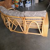 Paul Frankl Style Four Strand Rattan Four-Seat Corner Sectional Sofa