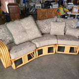 Paul Frankl Style Four Strand Rattan Four-Seat Corner Sectional Sofa