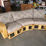 Paul Frankl Style Four Strand Rattan Four-Seat Corner Sectional Sofa