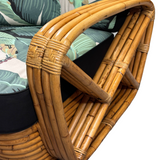 Original Hand Made Rattan By Paul Frankl, His Historic Four Strand Square Pretzel Lounge Chair