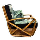 Original Hand Made Rattan By Paul Frankl, His Historic Four Strand Square Pretzel Lounge Chair