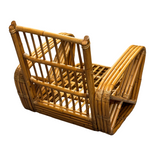 Original Hand Made Rattan By Paul Frankl, His Historic Four Strand Square Pretzel Lounge Chair