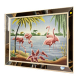 Mid Century Flamingo Lithograph Print by Turner in Mirror Frame