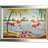 Mid Century Flamingo Lithograph Print by Turner in Mirror Frame