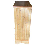 Mid-century Stacked Rattan & Mahogany Highboy Dresser by Kane Kraft