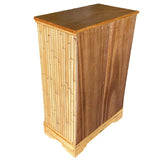 Mid-century Stacked Rattan & Mahogany Highboy Dresser by Kane Kraft