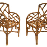 Paul T. Frankl Geometric Chippendale Style Dining Room Arm Chair Set of 2