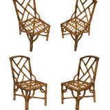 Paul T. Frankl Geometric Chippendale Style Dining Room Chair Set of 4