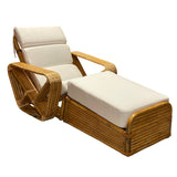 Restored Historic Paul Frankl Hand Made 5- Strand Square Pretzel Rattan Lounge