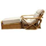 Restored Historic Paul Frankl Hand Made 5- Strand Square Pretzel Rattan Lounge