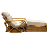 Restored Historic Paul Frankl Hand Made 5- Strand Square Pretzel Rattan Lounge