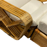 Restored Historic Paul Frankl Hand Made 5- Strand Square Pretzel Rattan Lounge