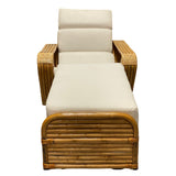 Restored Historic Paul Frankl Hand Made 5- Strand Square Pretzel Rattan Lounge