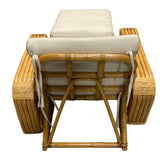 Restored Historic Paul Frankl Hand Made 5- Strand Square Pretzel Rattan Lounge