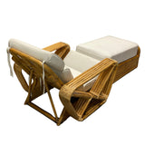 Restored Historic Paul Frankl Hand Made 5- Strand Square Pretzel Rattan Lounge