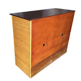 Rattan & Mahogany TV Stereo Cabinet With Component Rack