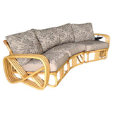 Paul Frankl Style Four Strand Rattan Four-Seat Corner Sectional Sofa