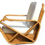 Restored Paul Frankl Style Six-Strand Square Pretzel Stacked Rattan Settee Loveseat