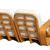Restored Paul Frankl Style Six-Strand Square Pretzel Stacked Rattan Settee Loveseat