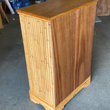 Stacked Rattan Highboy Dresser with Mahogany Top by Kane Kraft