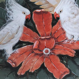 Restored Post-War Hawaiian Bird and Botanical Airbrush Painting, Framed