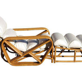 Paul Frank Style 6-Stand Square Pretzel Rattan Chaise Lounge w/ Ottoman
