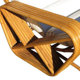 Paul Frank Style 6-Stand Square Pretzel Rattan Chaise Lounge w/ Ottoman