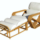 Paul Frank Style 6-Stand Square Pretzel Rattan Chaise Lounge w/ Ottoman